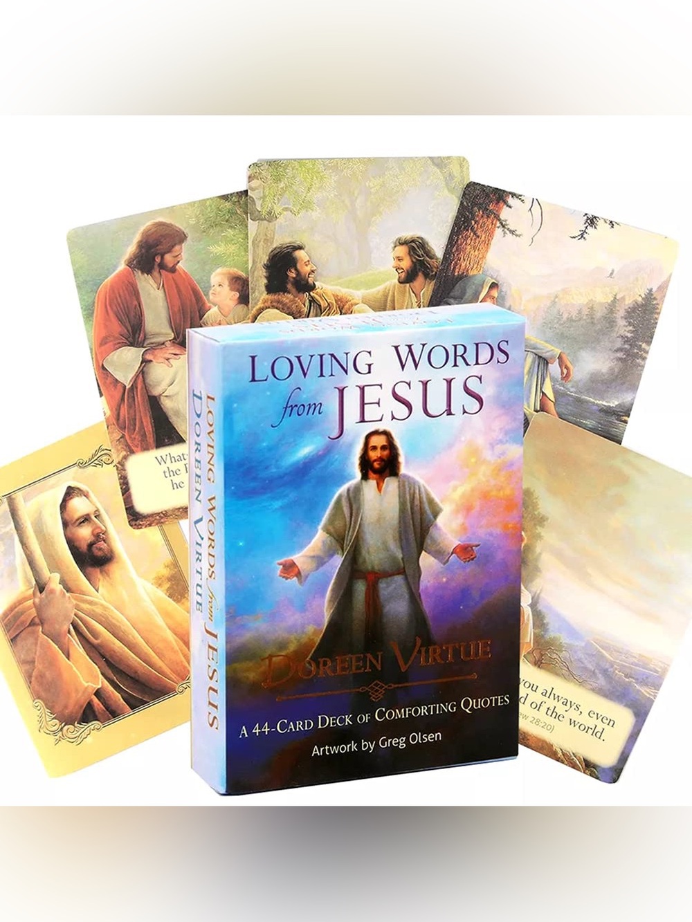 Loving Words from Jesus Oracle Card Deck - Doreen Virtue - Blue Multicolor